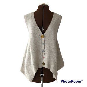 Moth Wool Blend Vest with Asymmetrical Hemline